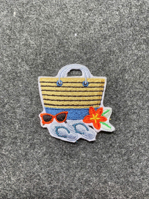Beach Bag Sunglasses Patch - iron-on embroidered patch