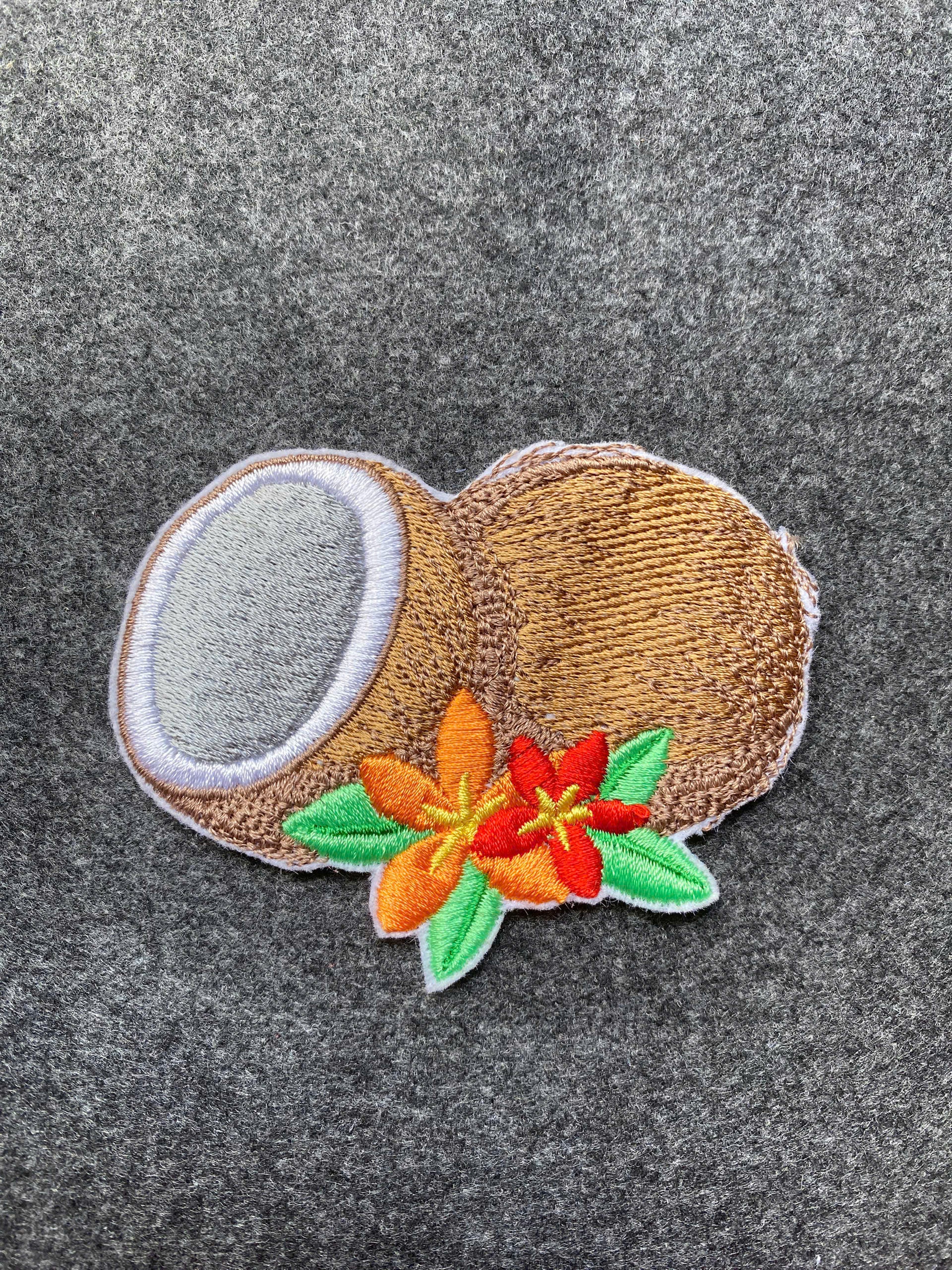 Coconut Flower Patch - iron-on embroidered patch