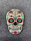 Colorful Sugar Skull Patch - iron-on embroidered patch