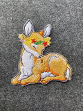 Deer Fawn Flower Crown Patch - iron-on embroidered patch