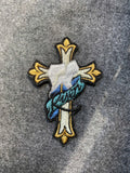Faith Cross Banner Patch - iron-on embroidered patch