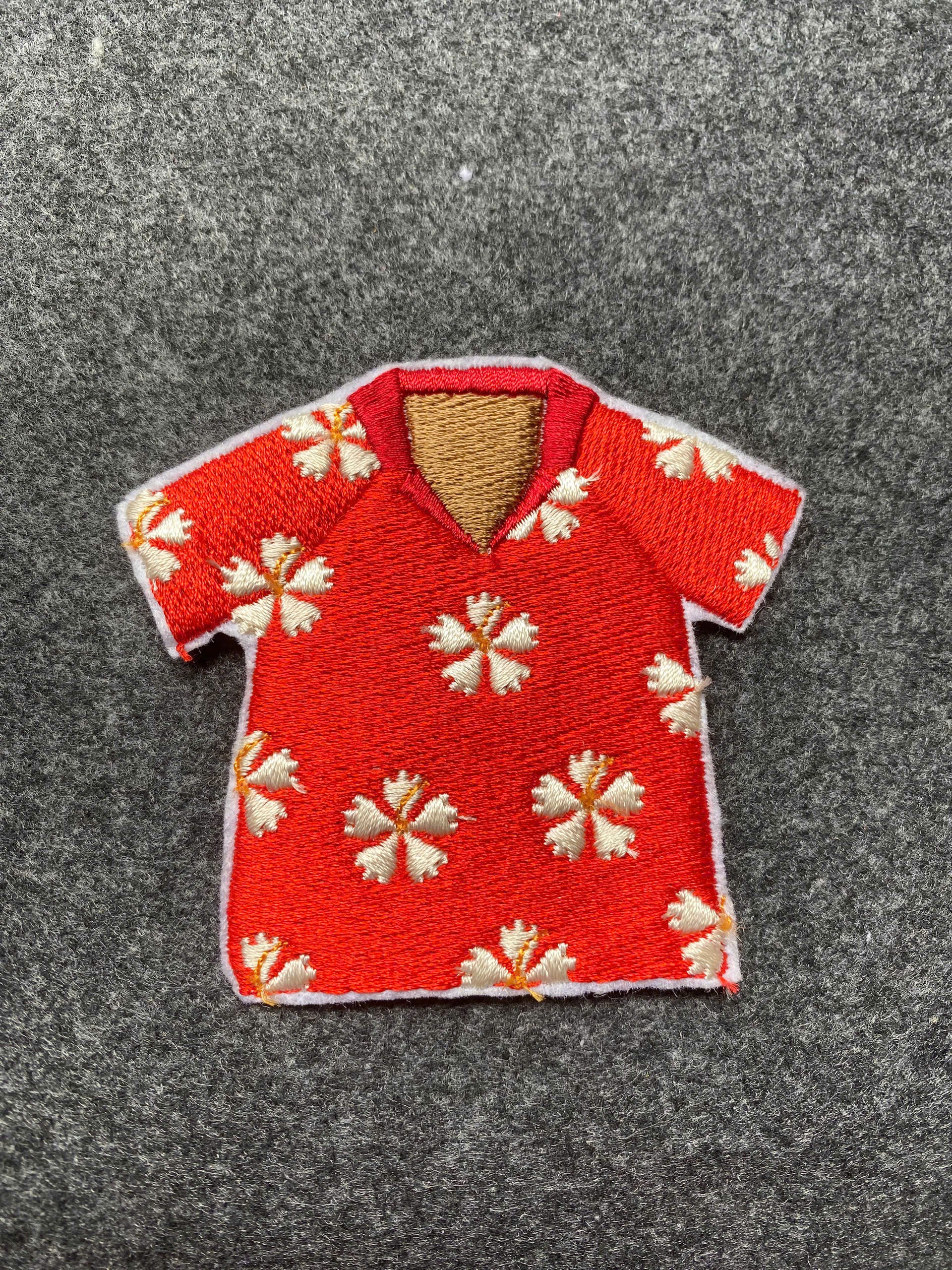 Hawaiian Shirt Floral Patch - iron-on embroidered patch
