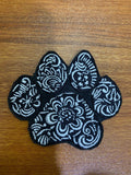 Paw Print Mandala Patch - iron-on embroidered patch