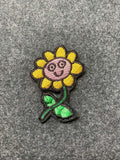 Smiling Sunflower Patch - iron-on embroidered patch