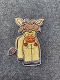 Spotted Donkey with Flowers Patch - iron-on embroidered patch