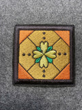 Square Clover Mandala Patch - iron-on embroidered patch