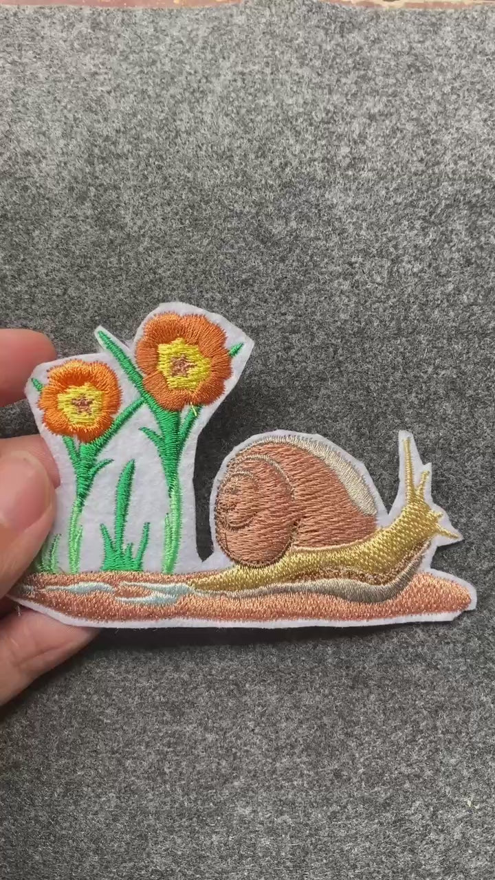 Snail with Flowers Patch