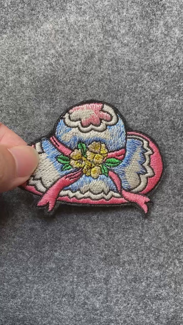 Sun Hat with Flowers Patch