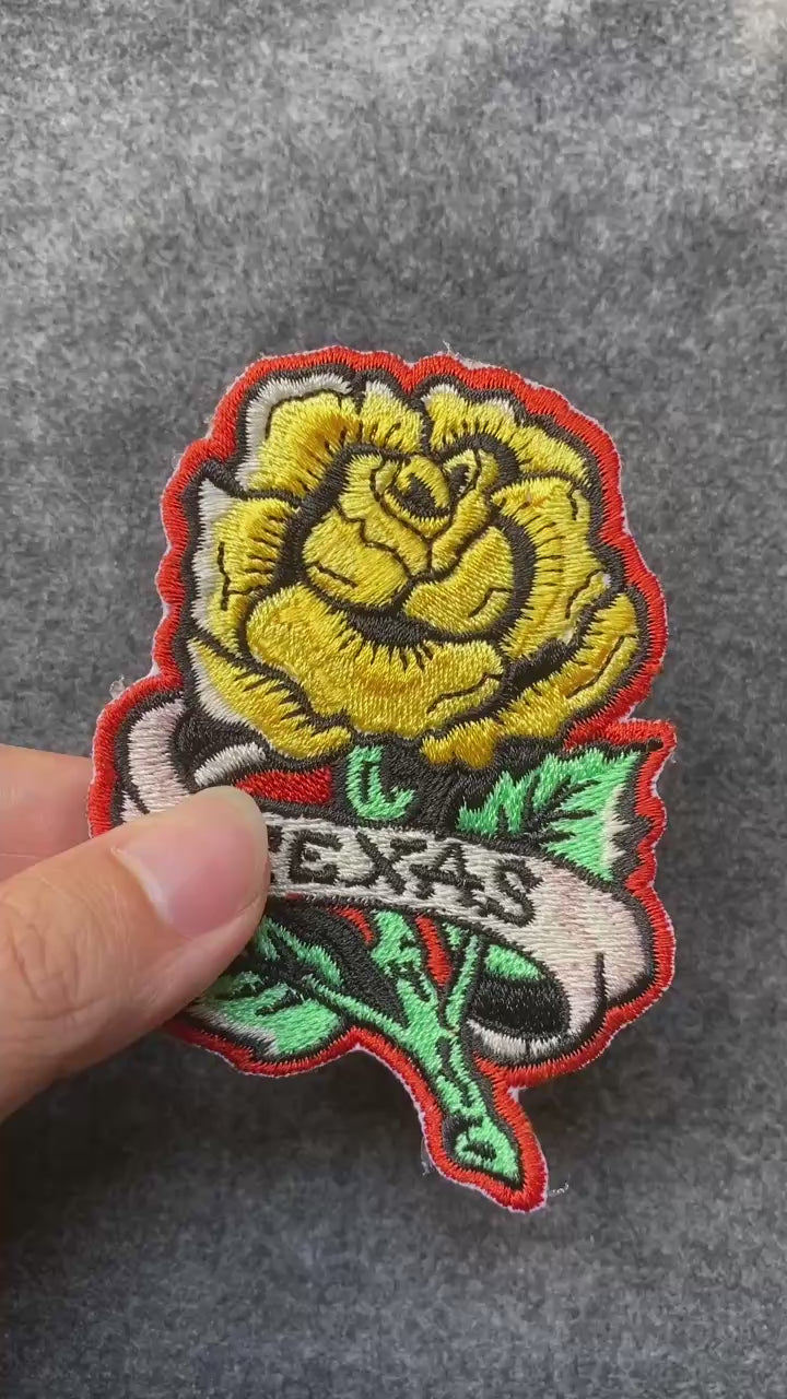 Yellow Rose Texas Banner Patch