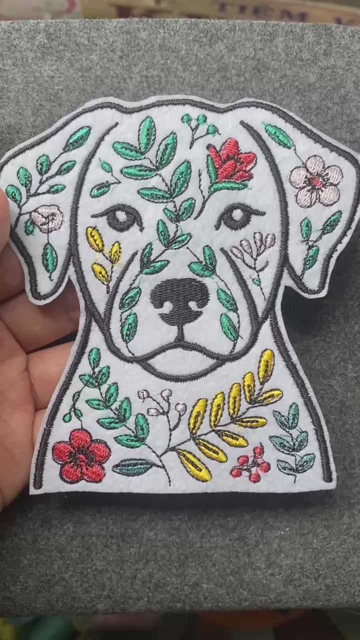 Floral Dog Head Patch