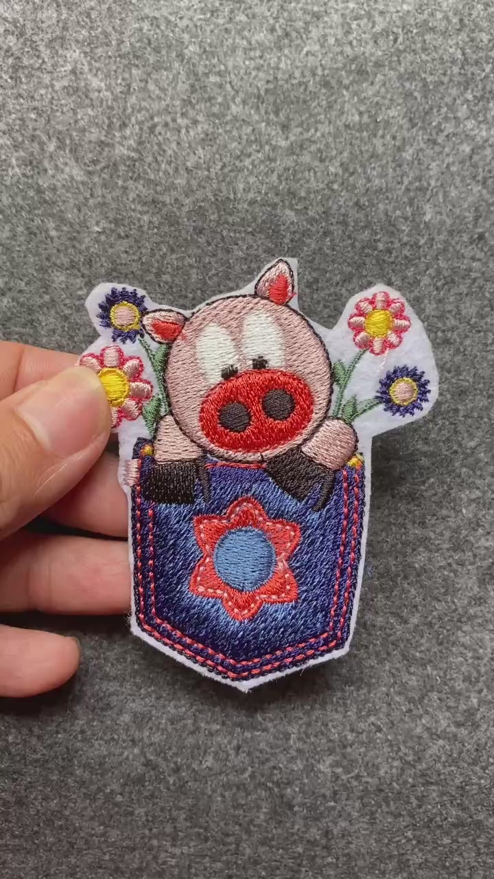 Pig in Pocket Flowers Patch