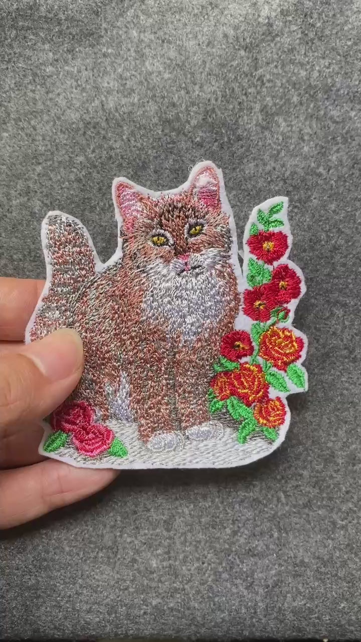 Cat with Flowers Patch
