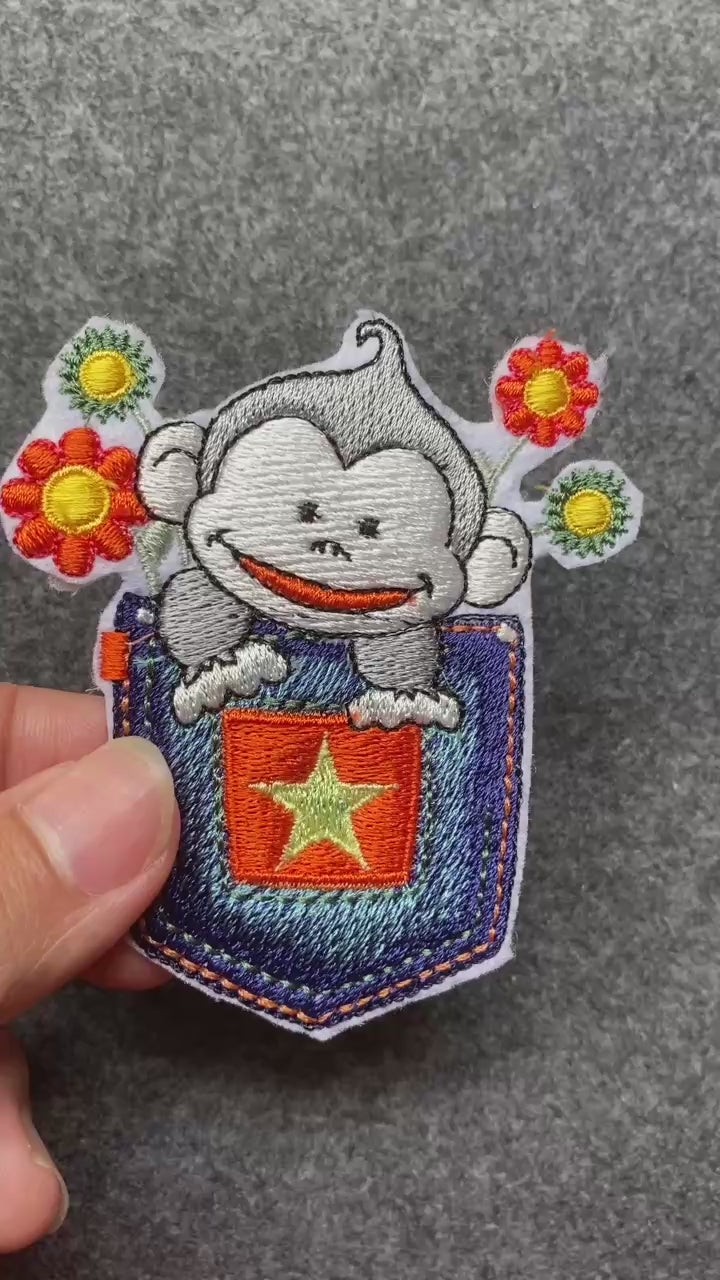 Monkey in Pocket Star Patch