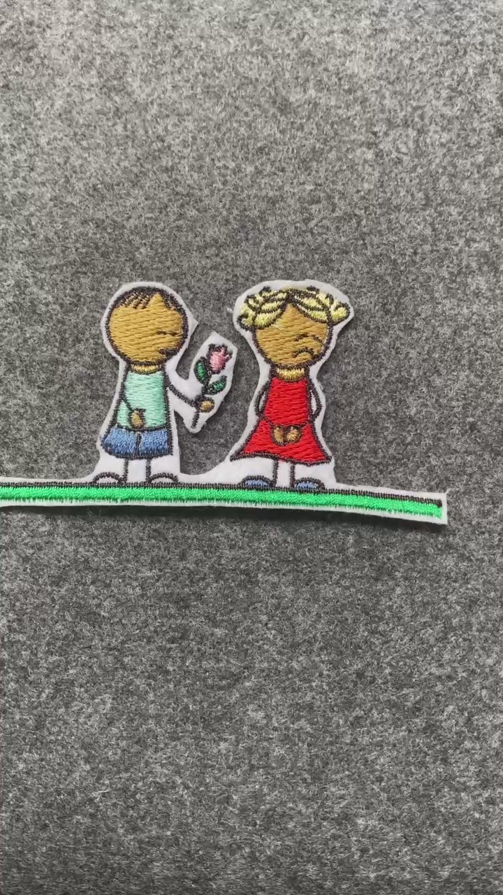 Boy and Girl with Rose Patch